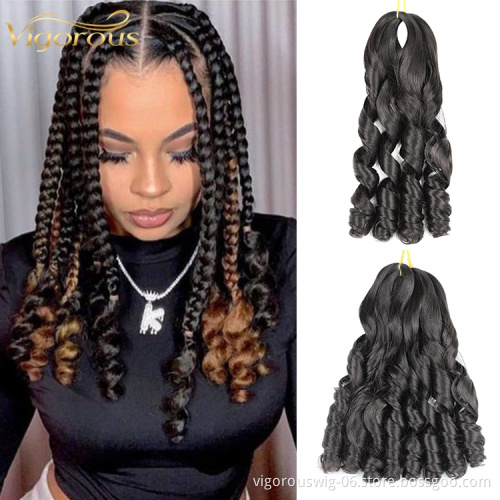 Vigorous half wig loose wave wholesale suppliers custom boxes for hair extensions private label  synthetic braiding hair